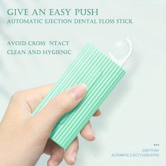 Portable Toothpick Flossing Stick Box with 10 Disposable Dental Floss Picks