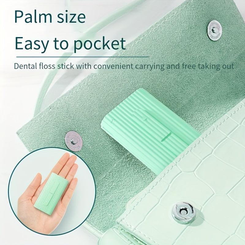 Portable Toothpick Flossing Stick Box with 10 Disposable Dental Floss Picks