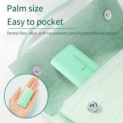 Portable Toothpick Flossing Stick Box with 10 Disposable Dental Floss Picks