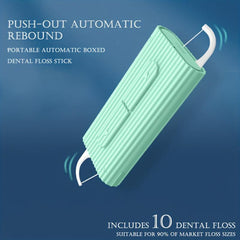 Portable Toothpick Flossing Stick Box with 10 Disposable Dental Floss Picks