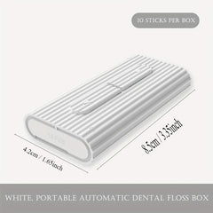 Portable Toothpick Flossing Stick Box with 10 Disposable Dental Floss Picks
