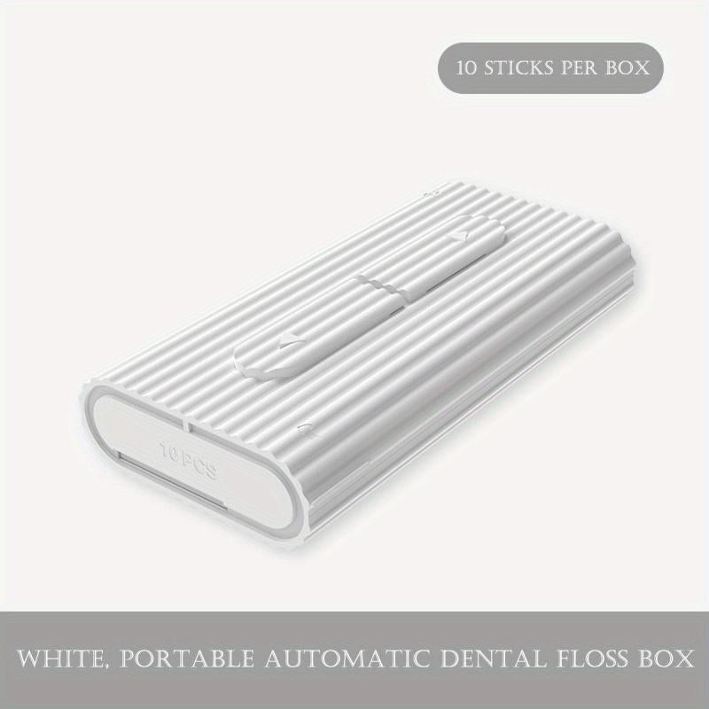 Portable Toothpick Flossing Stick Box with 10 Disposable Dental Floss Picks