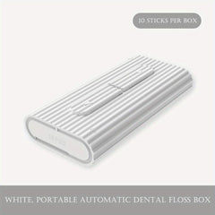 Portable Toothpick Flossing Stick Box with 10 Disposable Dental Floss Picks