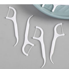 50pcs Disposable Dental Floss Sticks Toothpicks For Oral Care