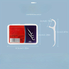 50pcs Disposable Dental Floss Sticks Toothpicks For Oral Care