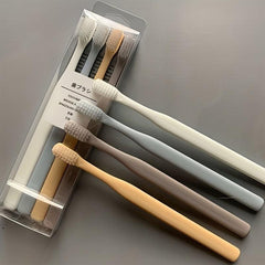 4pcs Macaron Japanese Toothbrush Soft Bristle Adult Small Disposable Manual