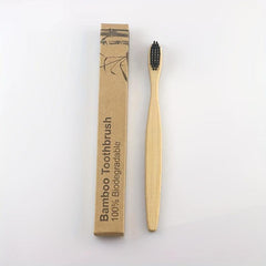 4pcs Bamboo Charcoal Toothbrushes Wide Brush Head & Fine Bristles