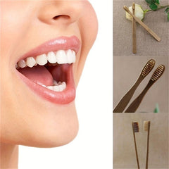 4pcs Bamboo Charcoal Toothbrushes Wide Brush Head & Fine Bristles