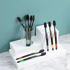 10pcs Bamboo Charcoal Soft Bristle Toothbrushes