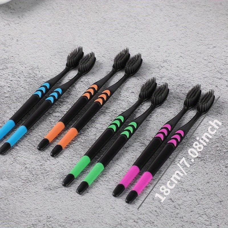 10pcs Bamboo Charcoal Soft Bristle Toothbrushes