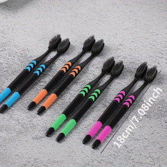 10pcs Bamboo Charcoal Soft Bristle Toothbrushes