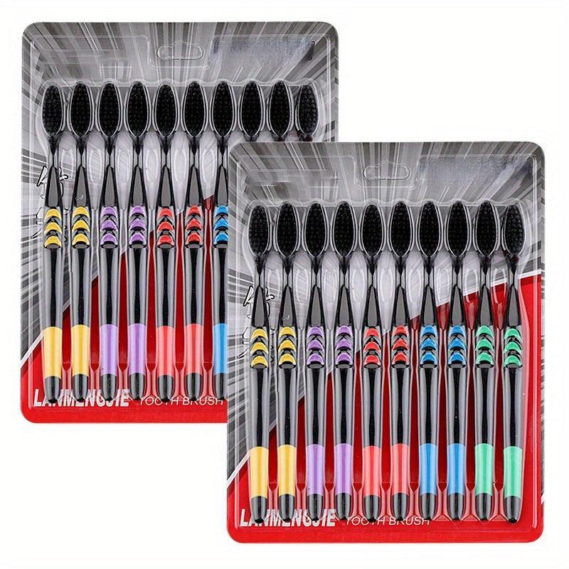 10pcs Bamboo Charcoal Soft Bristle Toothbrushes