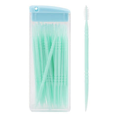 Portable Plastic Cleaning Toothpick Travel Double Floss Dental Stick