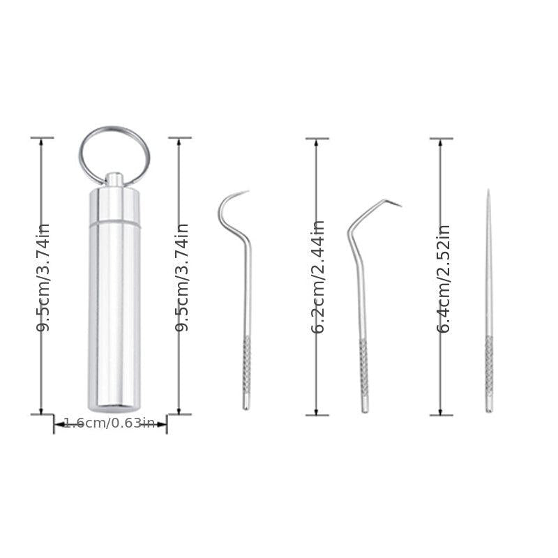 304 Stainless Steel Toothpick Metal Dental Floss Set
