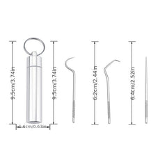 304 Stainless Steel Toothpick Metal Dental Floss Set