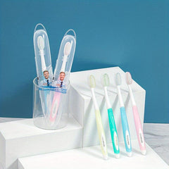 4pcs Portable Folding Toothbrush Soft Bristle Travel Camping Business Trip