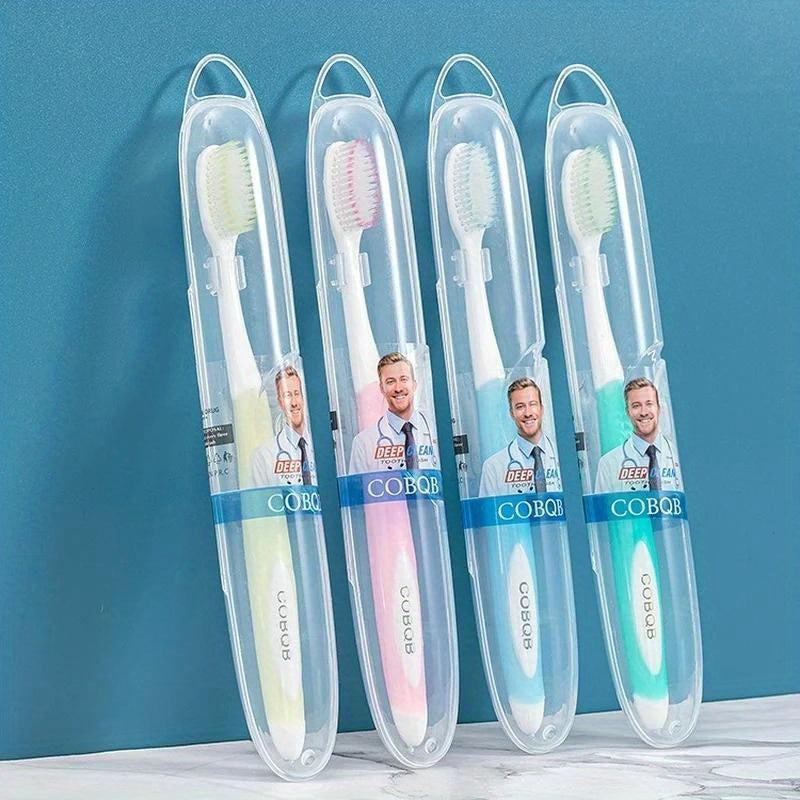 4pcs Portable Folding Toothbrush Soft Bristle Travel Camping Business Trip