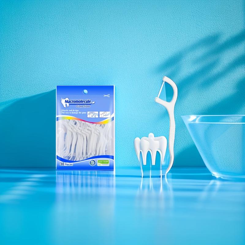 Dental Floss Picks 30pcs High Strength Plastic Deep Cleaning Tools
