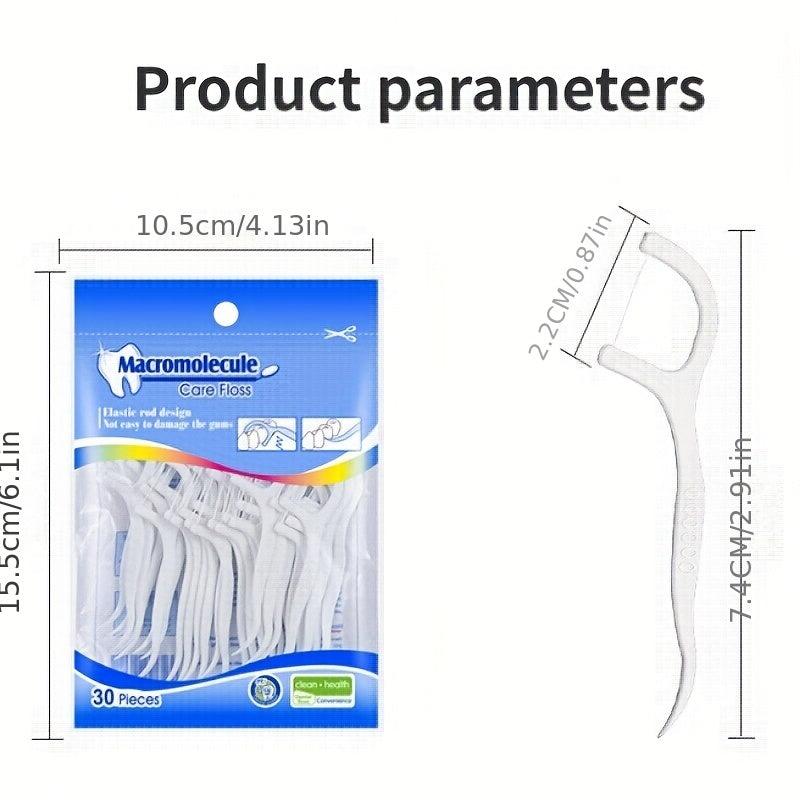 Dental Floss Picks 30pcs High Strength Plastic Deep Cleaning Tools