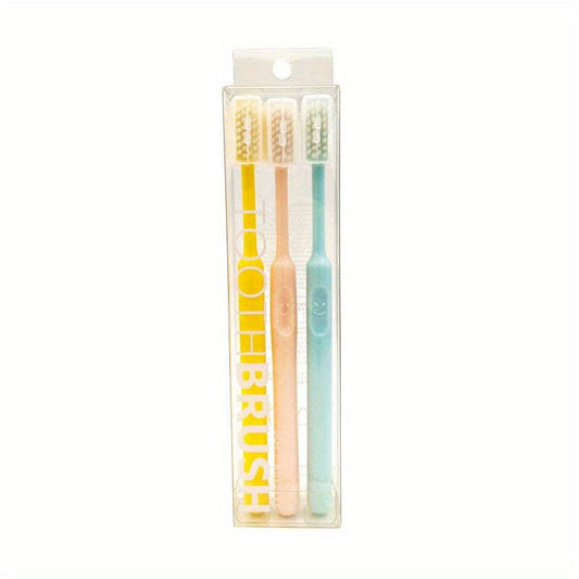 3pcs Plastic Portable Manual Toothbrush for Bathroom