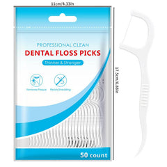 50pcs Polymer Fine Smooth Dental Floss Stick Plastic Floss Pick