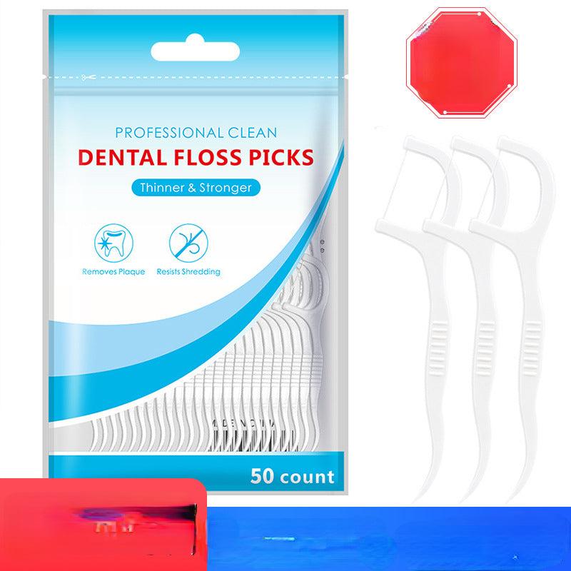 50pcs Polymer Fine Smooth Dental Floss Stick Plastic Floss Pick