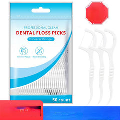 50pcs Polymer Fine Smooth Dental Floss Stick Plastic Floss Pick