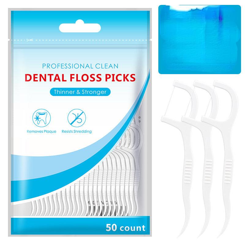 50pcs Polymer Fine Smooth Dental Floss Stick Plastic Floss Pick