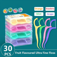 30pcs Fruit Flavored Dental Floss in Independent Packaging