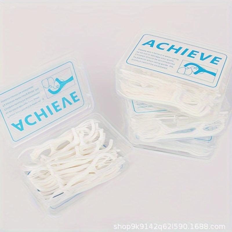 Portable Auto Dental Floss Box + 10 Stick, 50 Replacement Sticks