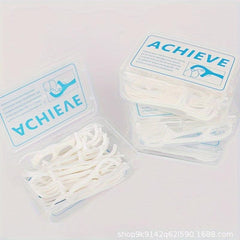 Portable Auto Dental Floss Box + 10 Stick, 50 Replacement Sticks