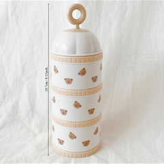 Little Bear Olive Tulip Fashionable Three Layer Storage Box