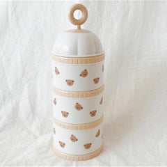 Little Bear Olive Tulip Fashionable Three Layer Storage Box