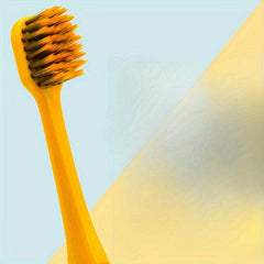 2pcs Couple Wide Head Toothbrush Soft Hair Bamboo Charcoal Macaron Toothbrush
