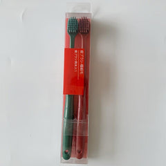 2pcs Couple Wide Head Toothbrush Soft Hair Bamboo Charcoal Macaron Toothbrush