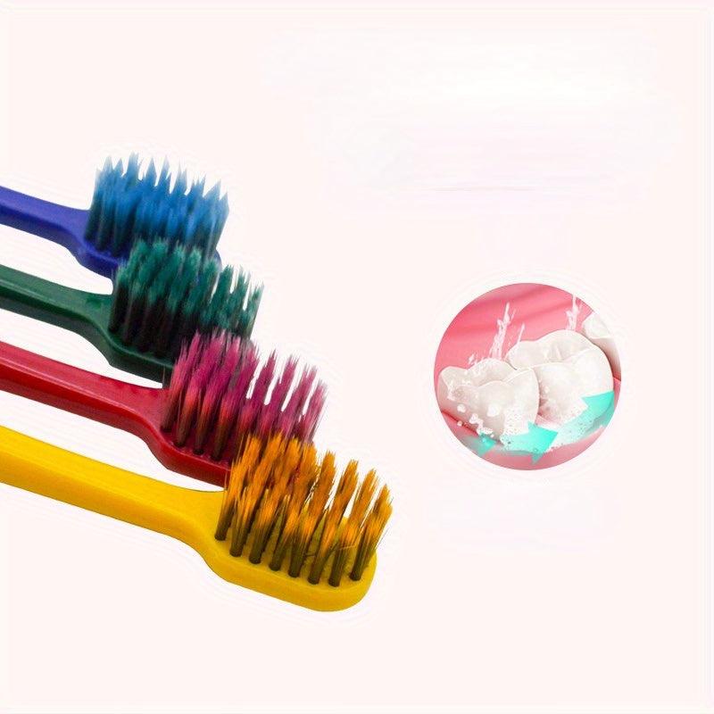 2pcs Couple Wide Head Toothbrush Soft Hair Bamboo Charcoal Macaron Toothbrush