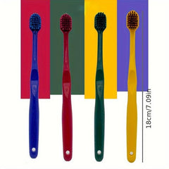 2pcs Couple Wide Head Toothbrush Soft Hair Bamboo Charcoal Macaron Toothbrush