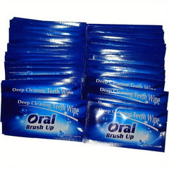 100pcs Mint Flavor Finger Teeth Wipes Disposable Brush Ups