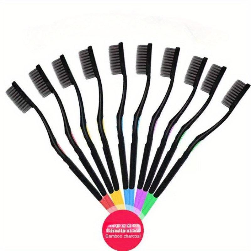10pcs Ultra Soft Charcoal Toothbrush Set