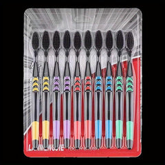 10pcs Ultra Soft Charcoal Toothbrush Set