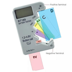 Digital Tester for AA AAA 9V 1.5V Button Cell Capacity LCD Display