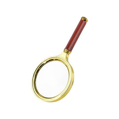 10X Magnifying Glass Wooden Handle Elderly Reading Jade Identification