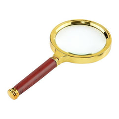 10X Magnifying Glass Wooden Handle Elderly Reading Jade Identification