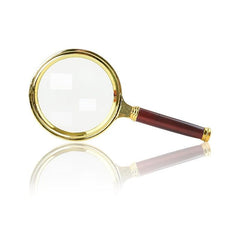 10X Magnifying Glass Wooden Handle Elderly Reading Jade Identification