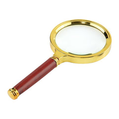 10X Magnifying Glass Wooden Handle Elderly Reading Jade Identification