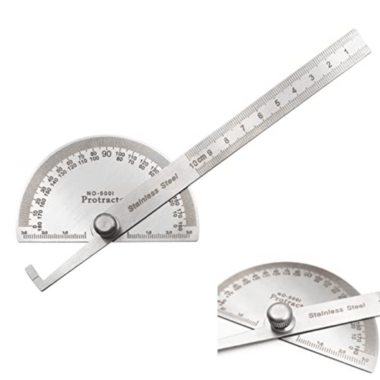 Stainless Steel Angle Ruler 0-180 Degrees Woodworking Tool
