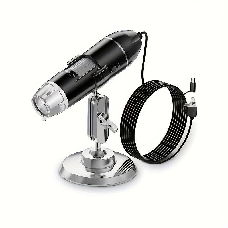 HD Digital Microscope 1600X with Universal Stand, LED Fill Light