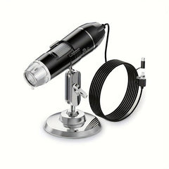 HD Digital Microscope 1600X with Universal Stand, LED Fill Light