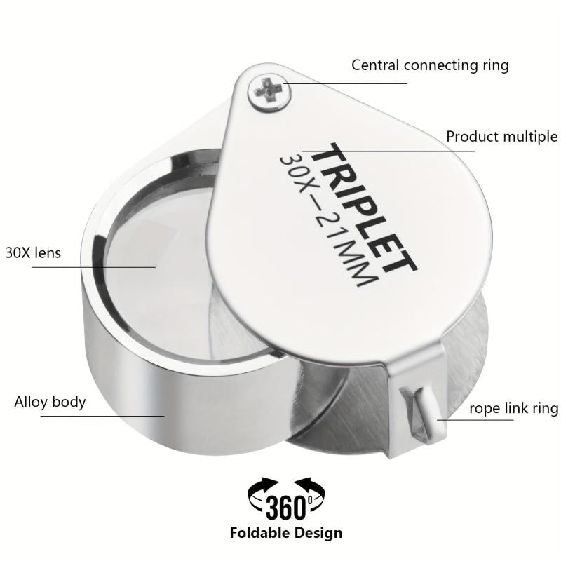 30X Jewelers Eye Magnifying Glass Pocket Jewelry Loupe Mini Folding Magnifier