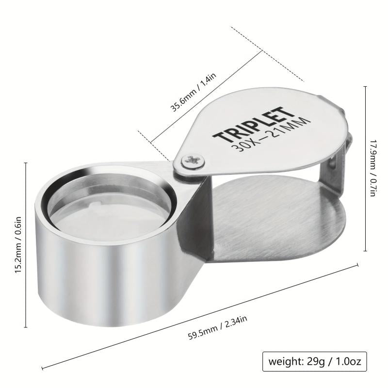 30X Jewelers Eye Magnifying Glass Pocket Jewelry Loupe Mini Folding Magnifier